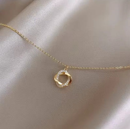 Fashion Cross Rotating 925 Sterling Silver Pendant Chain 14k Gold Plated Necklace Gold Necklace for Women Fine Jewelry